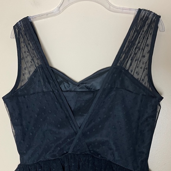 Collectif Vintage Black Courtney Swiss Dot Tiered Lace Swing Dress US 10 Retro - Picture 4 of 13